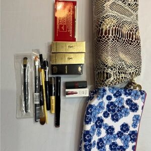 Yves Saint Laurent Makeup Brush Set with Gold and Black Accents